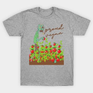 Proud Vegan Tomato Patch Halloween Melting Zombie T-Shirt